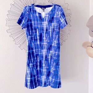 Ellen Tracy Tee Shirt Dress Summer Blue Size S